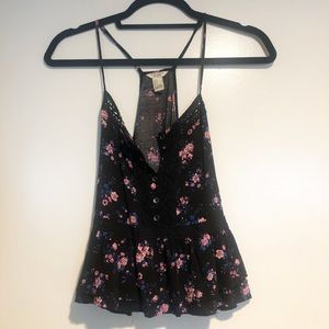 Forever 21 Black Floral Top